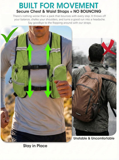 Foldable Small Hiking Backpack with 3 Strap Pockets – Lightweight 300D Spill-proof Daypack for Men Women – Packable Small Travel Backpack with Chest Strap & Trekking Pole Holder – Durable Outdoor Bag