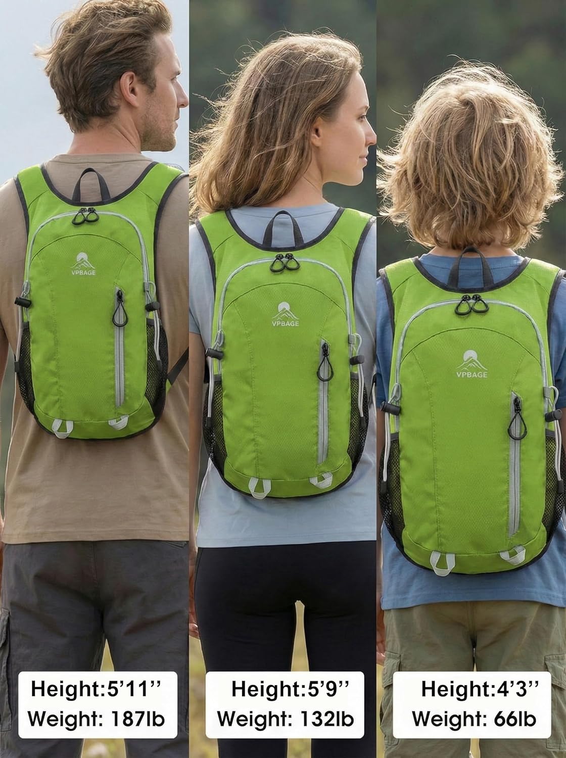 Foldable Small Hiking Backpack with 3 Strap Pockets – Lightweight 300D Spill-proof Daypack for Men Women – Packable Small Travel Backpack with Chest Strap & Trekking Pole Holder – Durable Outdoor Bag