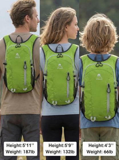 Foldable Small Hiking Backpack with 3 Strap Pockets – Lightweight 300D Spill-proof Daypack for Men Women – Packable Small Travel Backpack with Chest Strap & Trekking Pole Holder – Durable Outdoor Bag