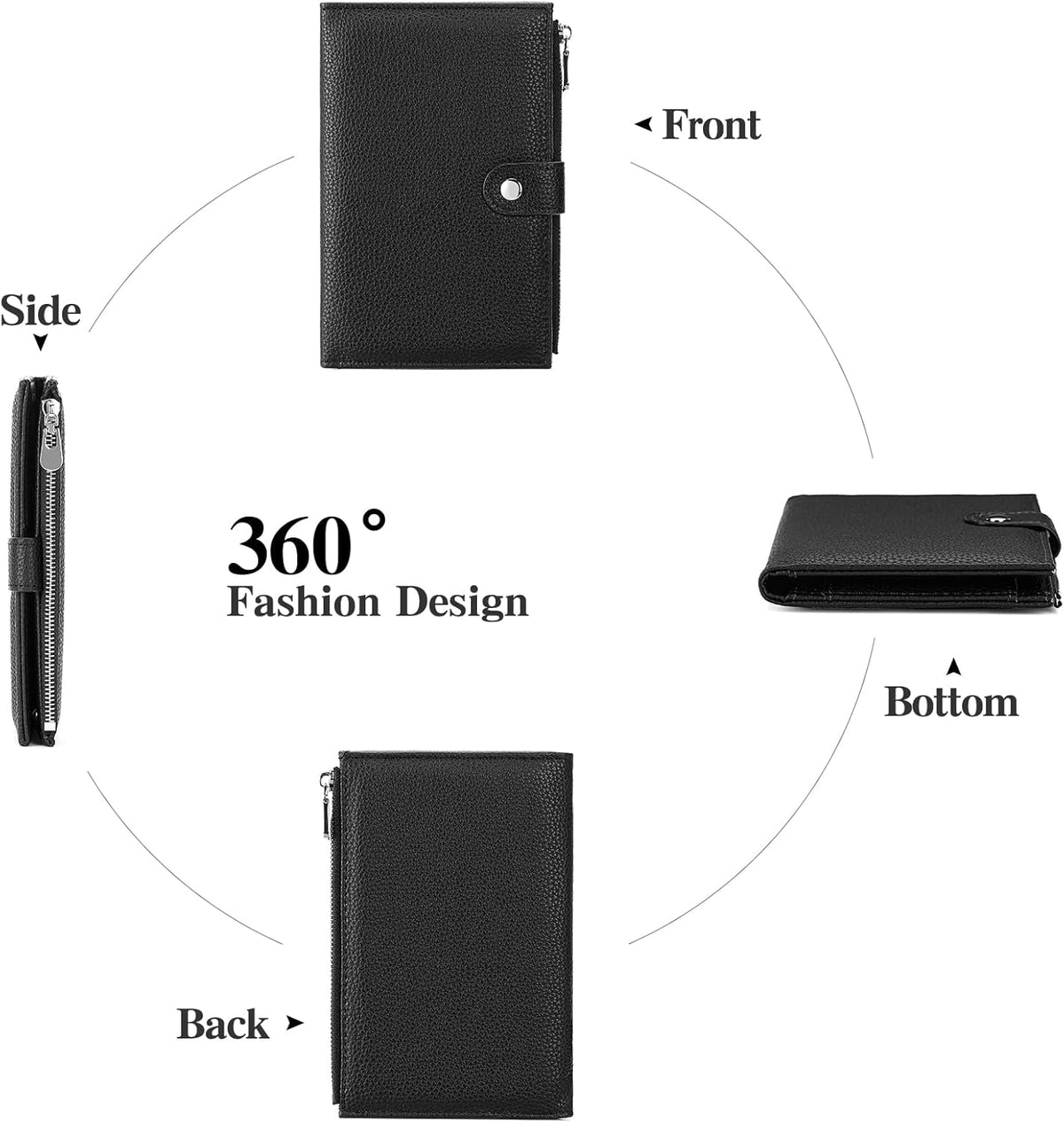 Rfid Passport Holder for Travel Women Men Passport Wallet Rfid Blocking with Card Slots and Pen Holder