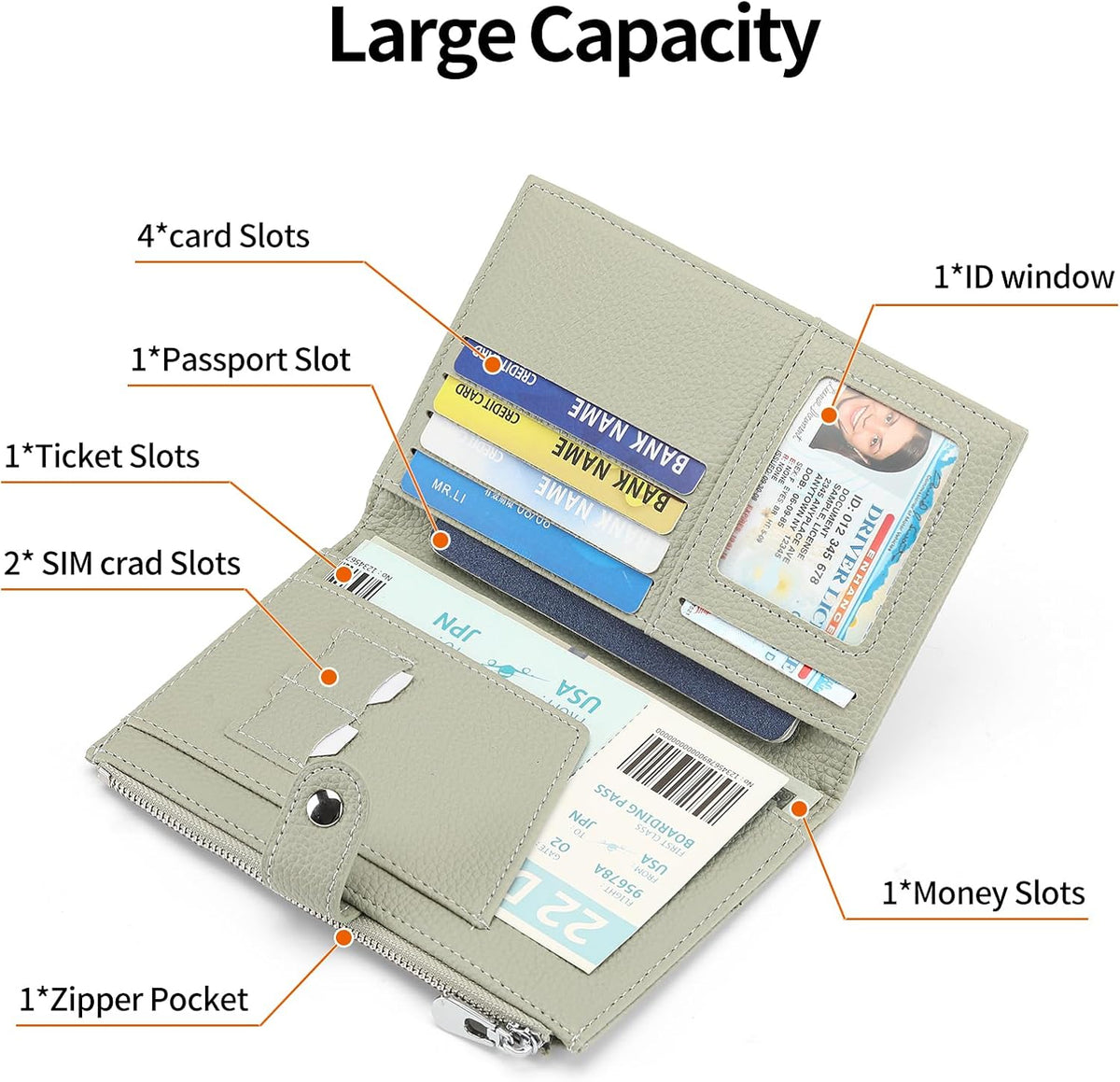 Rfid Passport Holder for Travel Women Men Passport Wallet Rfid Blocking with Card Slots and Pen Holder