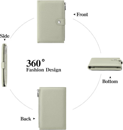 Rfid Passport Holder for Travel Women Men Passport Wallet Rfid Blocking with Card Slots and Pen Holder