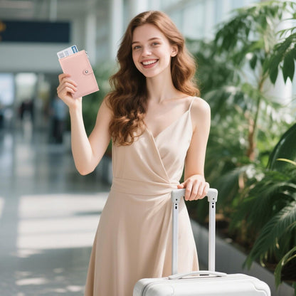 Rfid Passport Holder for Travel Women Men Passport Wallet Rfid Blocking with Card Slots and Pen Holder