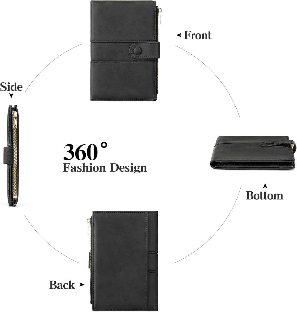 Rfid Passport Holder for Travel Women Men Passport Wallet Rfid Blocking with Card Slots and Pen Holder