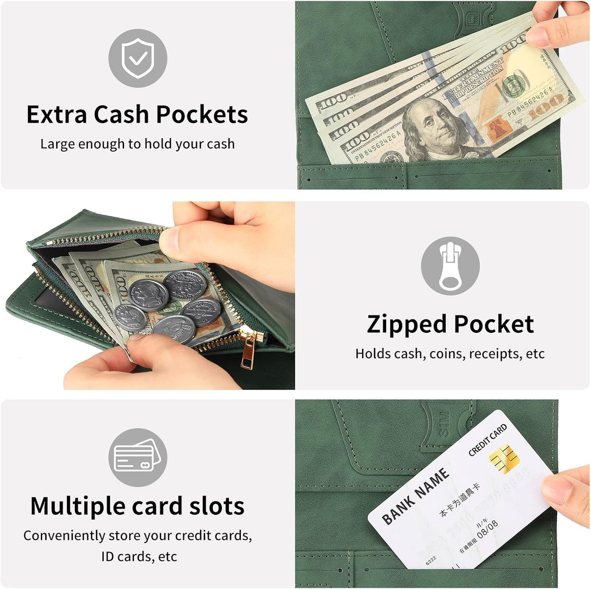 Rfid Passport Holder for Travel Women Men Passport Wallet Rfid Blocking with Card Slots and Pen Holder
