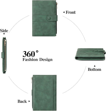 Rfid Passport Holder for Travel Women Men Passport Wallet Rfid Blocking with Card Slots and Pen Holder