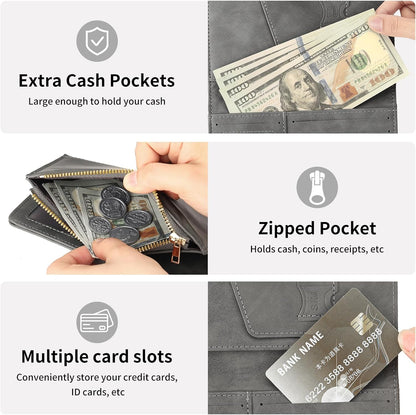 Rfid Passport Holder for Travel Women Men Passport Wallet Rfid Blocking with Card Slots and Pen Holder