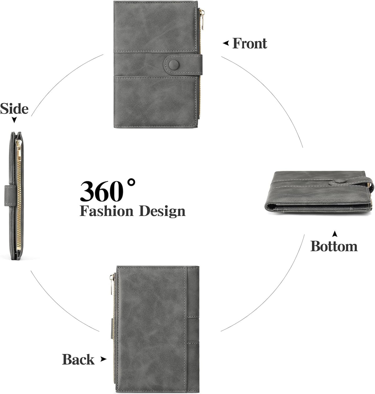 Rfid Passport Holder for Travel Women Men Passport Wallet Rfid Blocking with Card Slots and Pen Holder