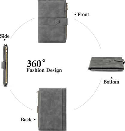 Rfid Passport Holder for Travel Women Men Passport Wallet Rfid Blocking with Card Slots and Pen Holder