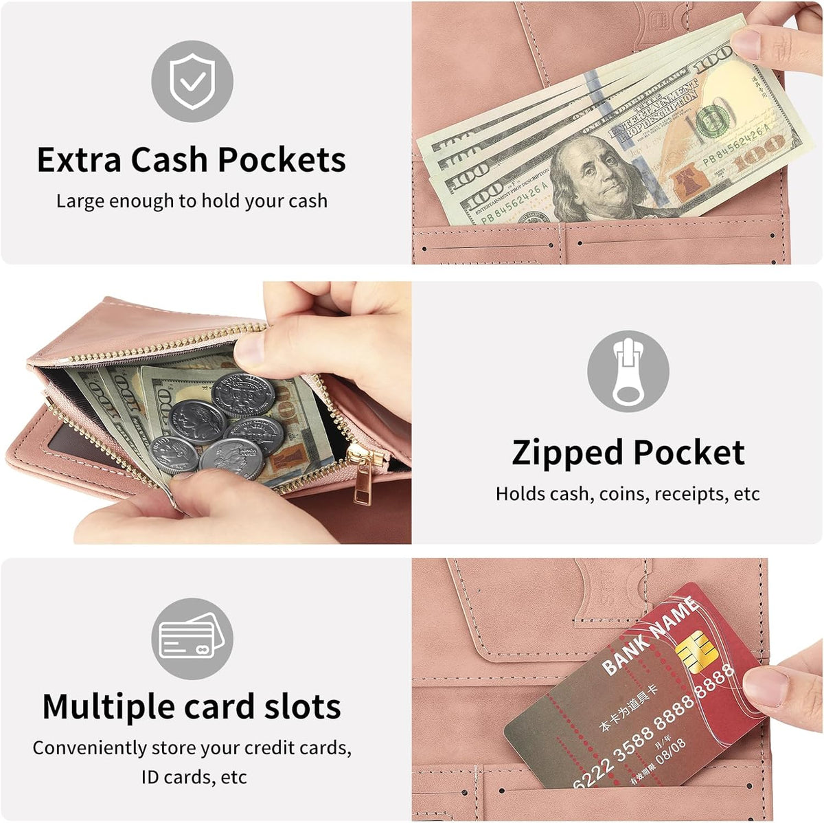 Rfid Passport Holder for Travel Women Men Passport Wallet Rfid Blocking with Card Slots and Pen Holder