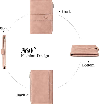Rfid Passport Holder for Travel Women Men Passport Wallet Rfid Blocking with Card Slots and Pen Holder