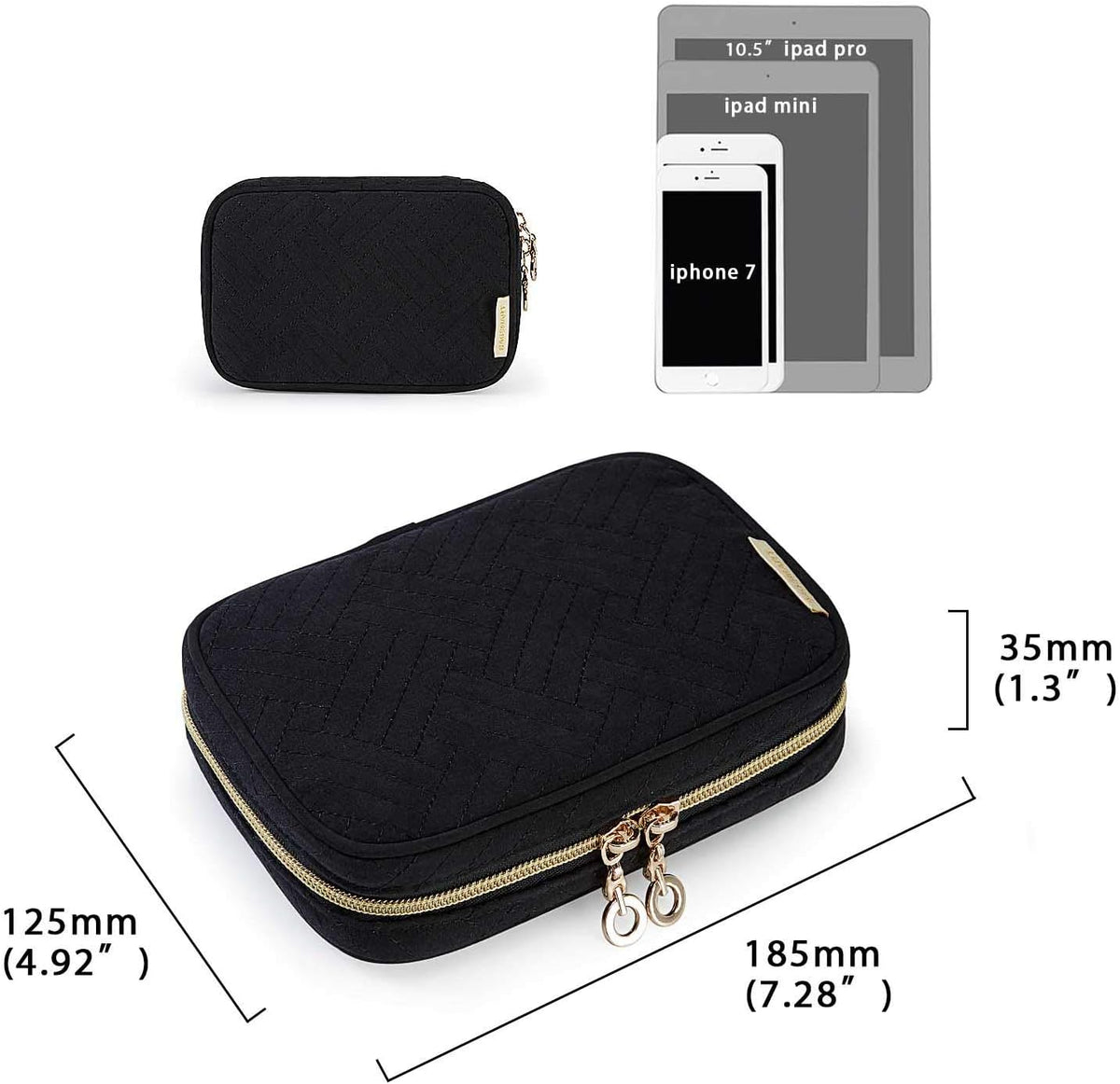 Jewelry Organizer Case Large Travel Jewelry Storage Bag for Necklace, Earrings, Rings, Bracelet, Soft Pink