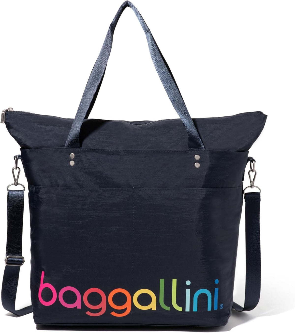 Carryall Tote - Lightweight Nylon Zipper Top Weekender Travel Beach Bag w/Luggage Sleeve