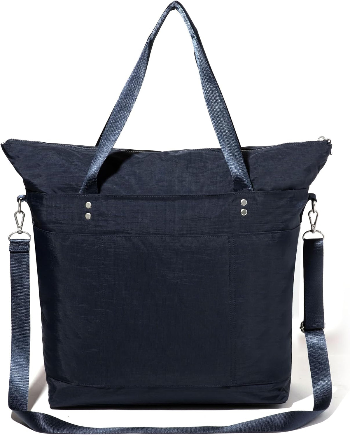 Carryall Tote - Lightweight Nylon Zipper Top Weekender Travel Beach Bag w/Luggage Sleeve