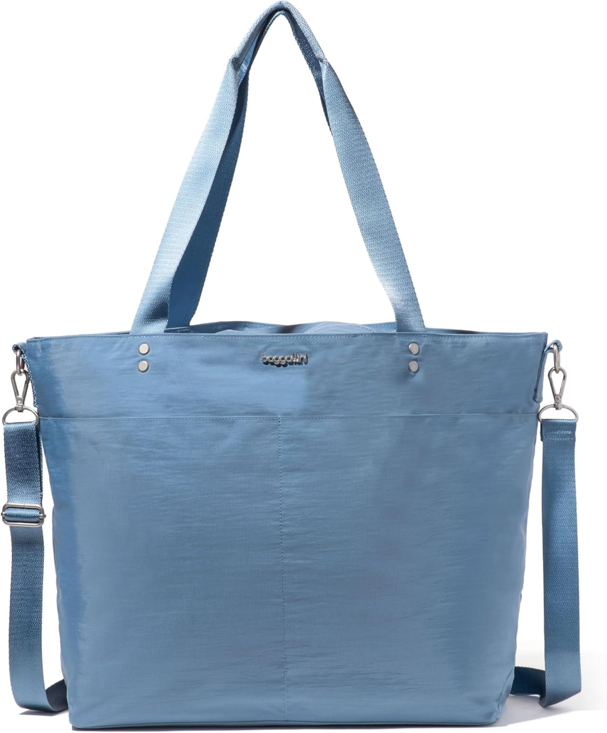 Carryall Tote - Lightweight Nylon Zipper Top Weekender Travel Beach Bag w/Luggage Sleeve