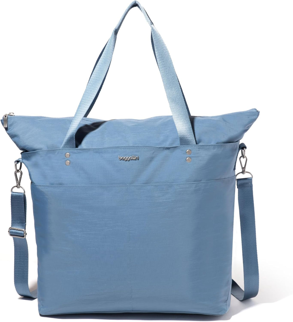Carryall Tote - Lightweight Nylon Zipper Top Weekender Travel Beach Bag w/Luggage Sleeve