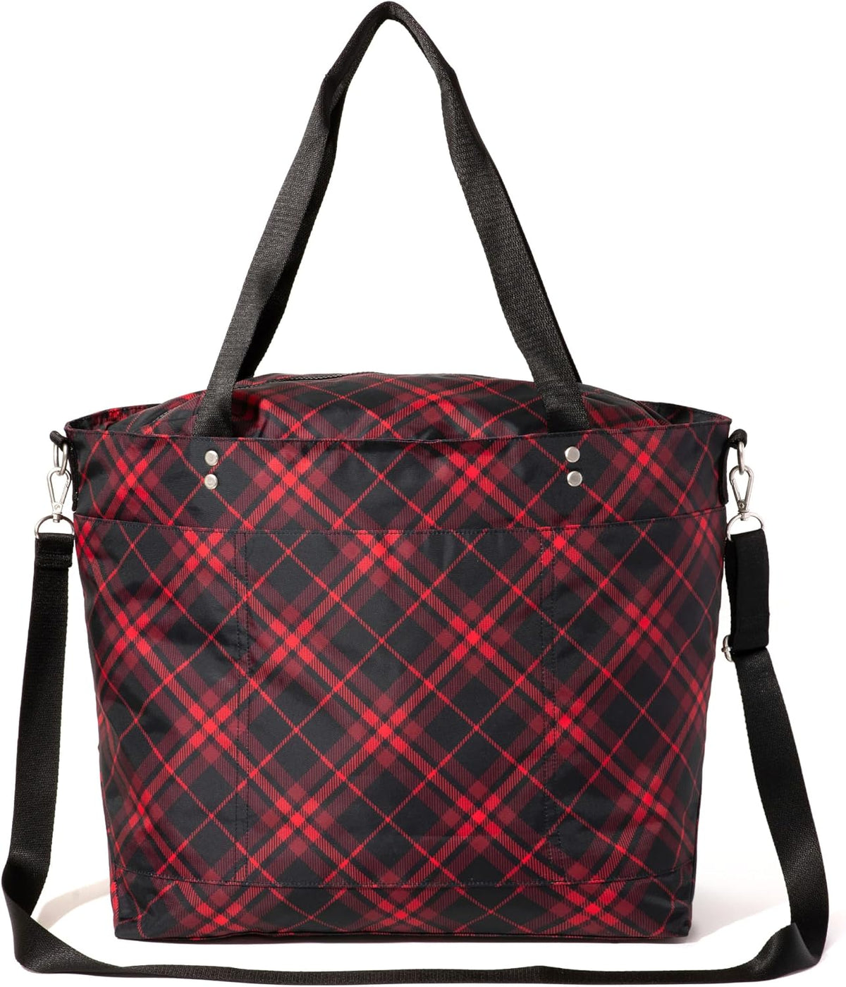 Carryall Tote - Lightweight Nylon Zipper Top Weekender Travel Beach Bag w/Luggage Sleeve