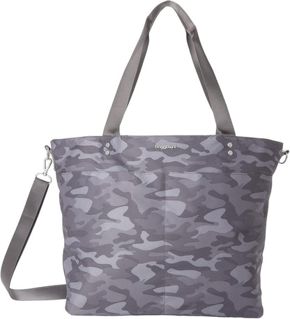 Carryall Tote - Lightweight Nylon Zipper Top Weekender Travel Beach Bag w/Luggage Sleeve