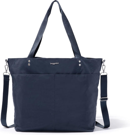 Carryall Tote - Lightweight Nylon Zipper Top Weekender Travel Beach Bag w/Luggage Sleeve