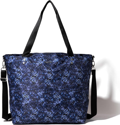 Carryall Tote - Lightweight Nylon Zipper Top Weekender Travel Beach Bag w/Luggage Sleeve