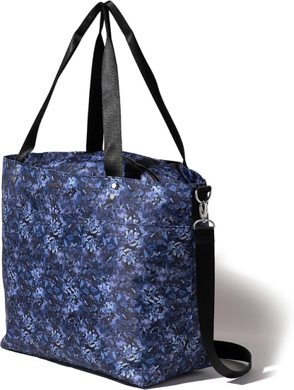 Carryall Tote - Lightweight Nylon Zipper Top Weekender Travel Beach Bag w/Luggage Sleeve
