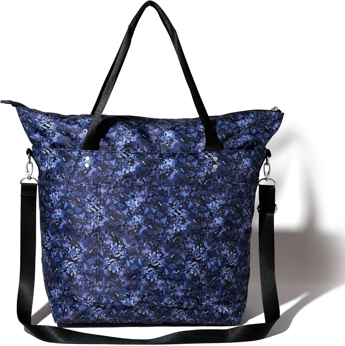 Carryall Tote - Lightweight Nylon Zipper Top Weekender Travel Beach Bag w/Luggage Sleeve