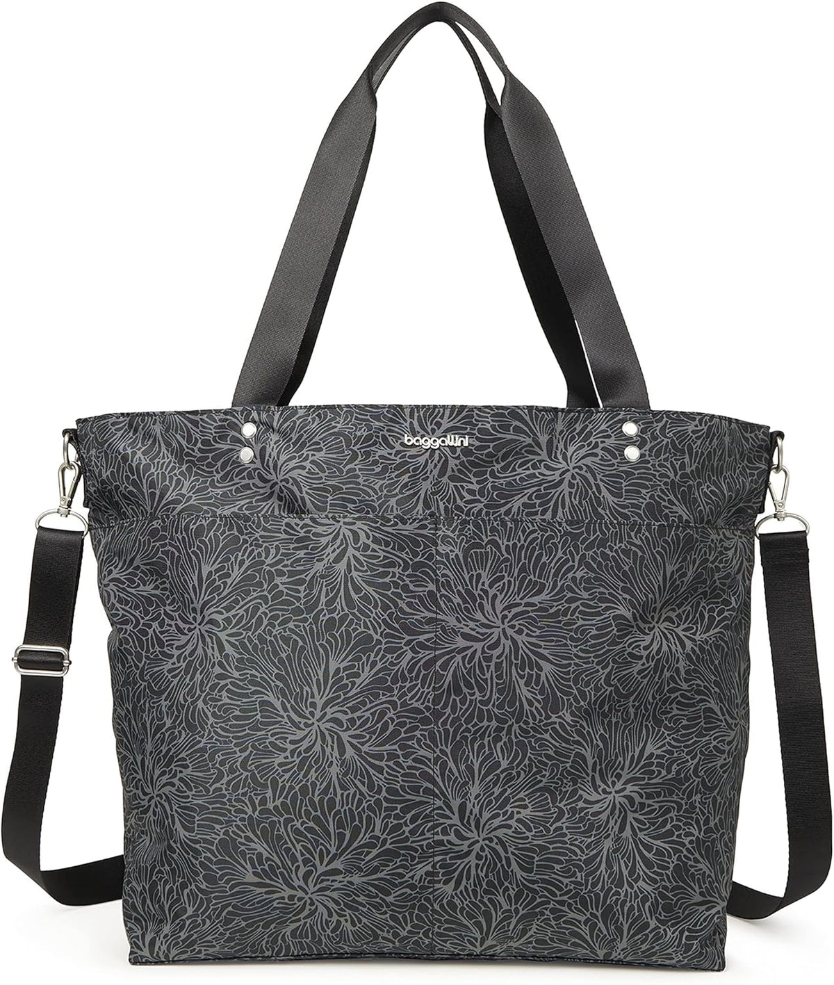 Carryall Tote - Lightweight Nylon Zipper Top Weekender Travel Beach Bag w/Luggage Sleeve