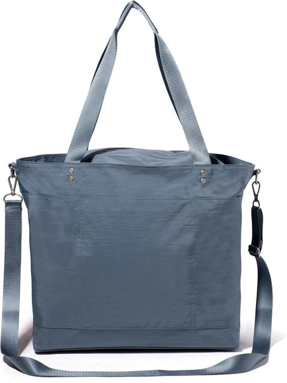 Carryall Tote - Lightweight Nylon Zipper Top Weekender Travel Beach Bag w/Luggage Sleeve