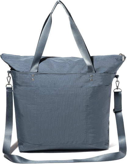 Carryall Tote - Lightweight Nylon Zipper Top Weekender Travel Beach Bag w/Luggage Sleeve