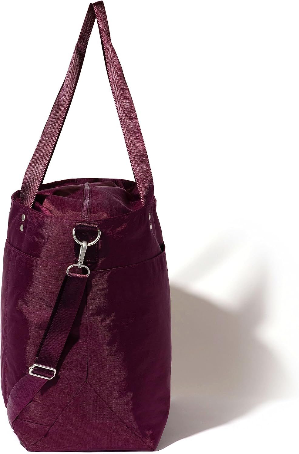 Carryall Tote - Lightweight Nylon Zipper Top Weekender Travel Beach Bag w/Luggage Sleeve