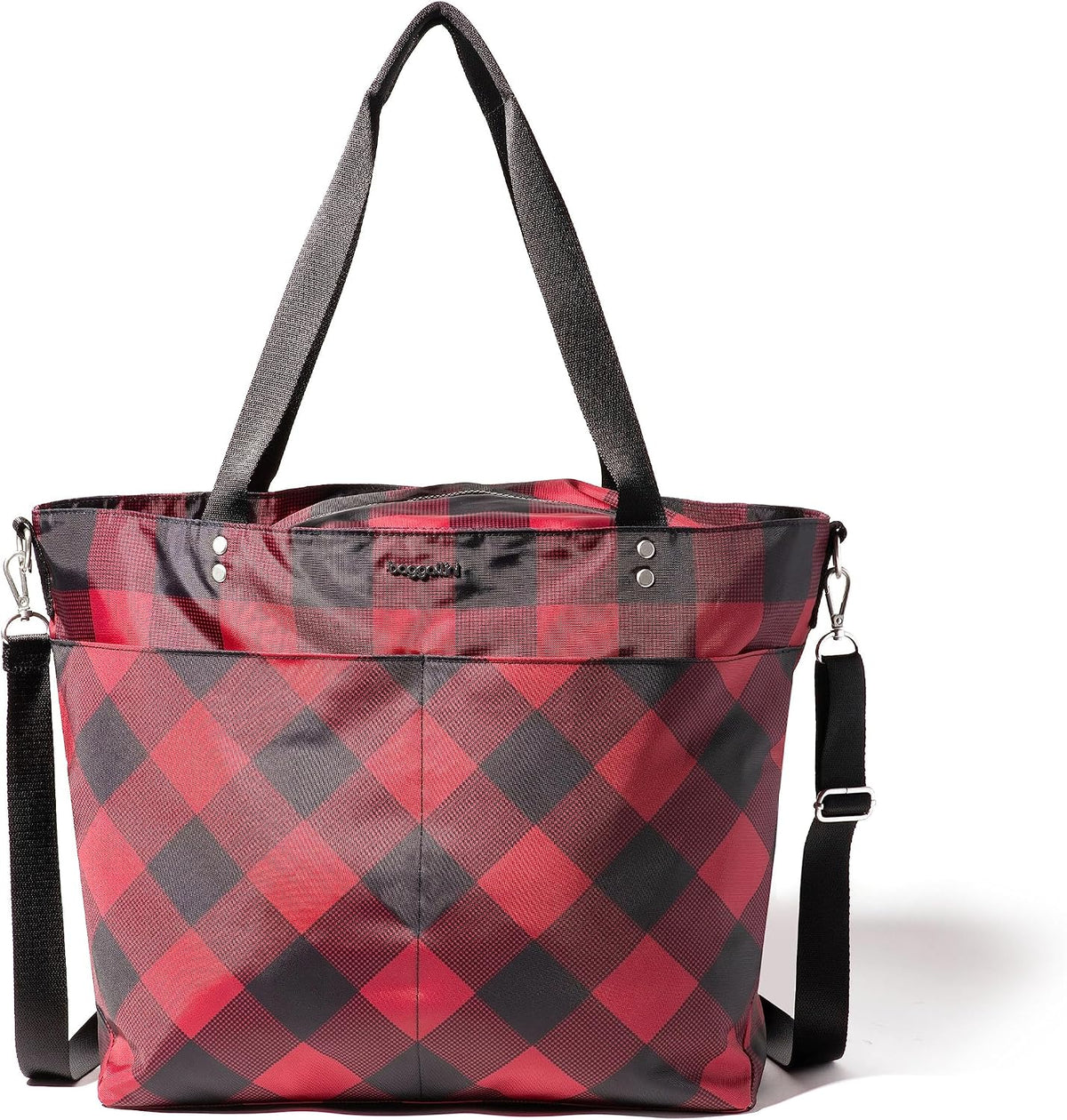 Carryall Tote - Lightweight Nylon Zipper Top Weekender Travel Beach Bag w/Luggage Sleeve