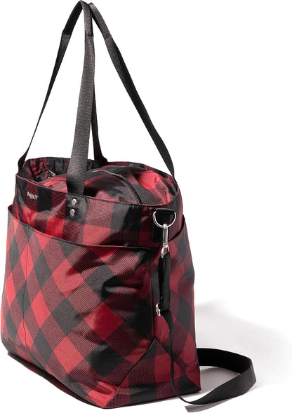 Carryall Tote - Lightweight Nylon Zipper Top Weekender Travel Beach Bag w/Luggage Sleeve