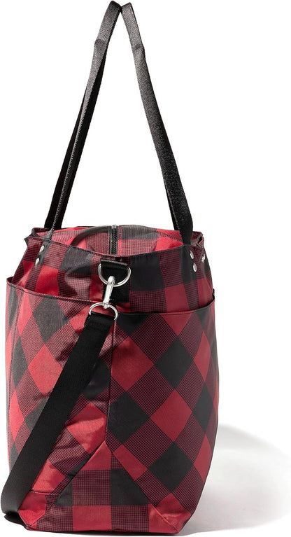 Carryall Tote - Lightweight Nylon Zipper Top Weekender Travel Beach Bag w/Luggage Sleeve