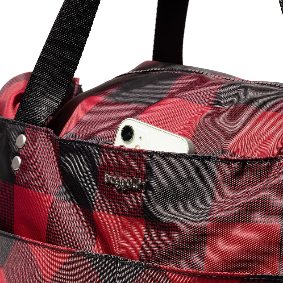 Carryall Tote - Lightweight Nylon Zipper Top Weekender Travel Beach Bag w/Luggage Sleeve