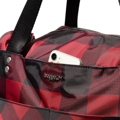 Carryall Tote - Lightweight Nylon Zipper Top Weekender Travel Beach Bag w/Luggage Sleeve