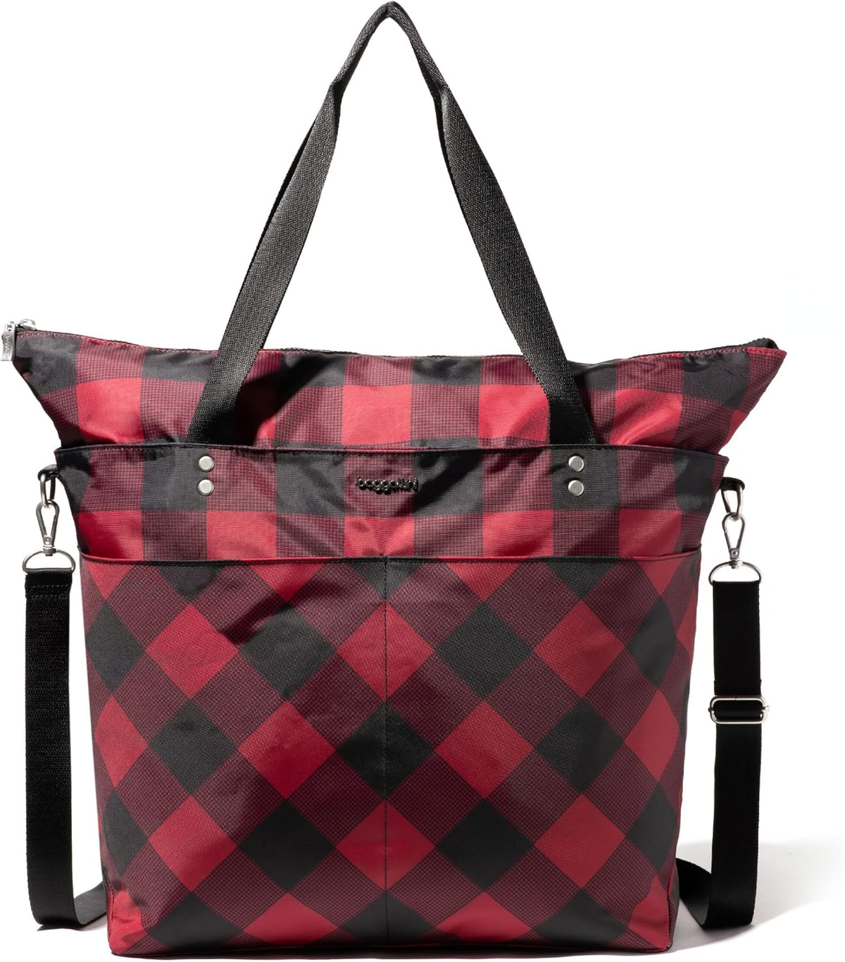 Carryall Tote - Lightweight Nylon Zipper Top Weekender Travel Beach Bag w/Luggage Sleeve