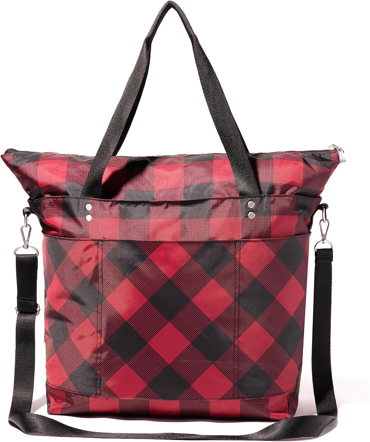 Carryall Tote - Lightweight Nylon Zipper Top Weekender Travel Beach Bag w/Luggage Sleeve