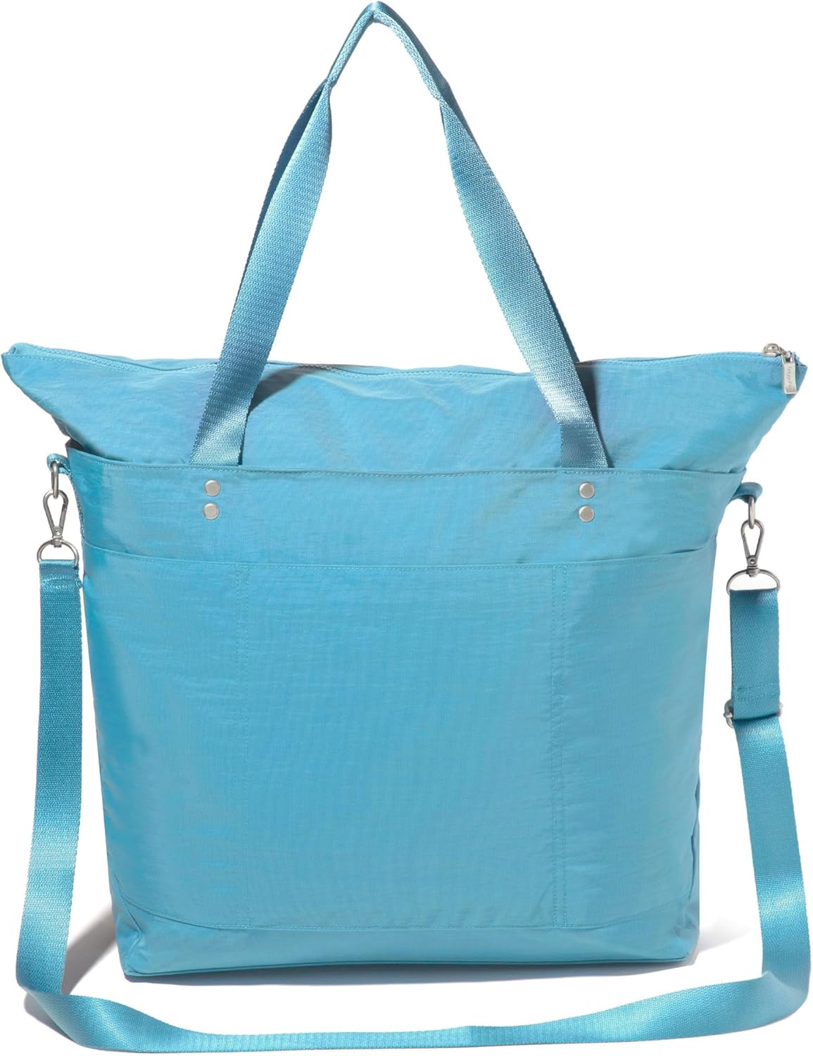 Carryall Tote - Lightweight Nylon Zipper Top Weekender Travel Beach Bag w/Luggage Sleeve