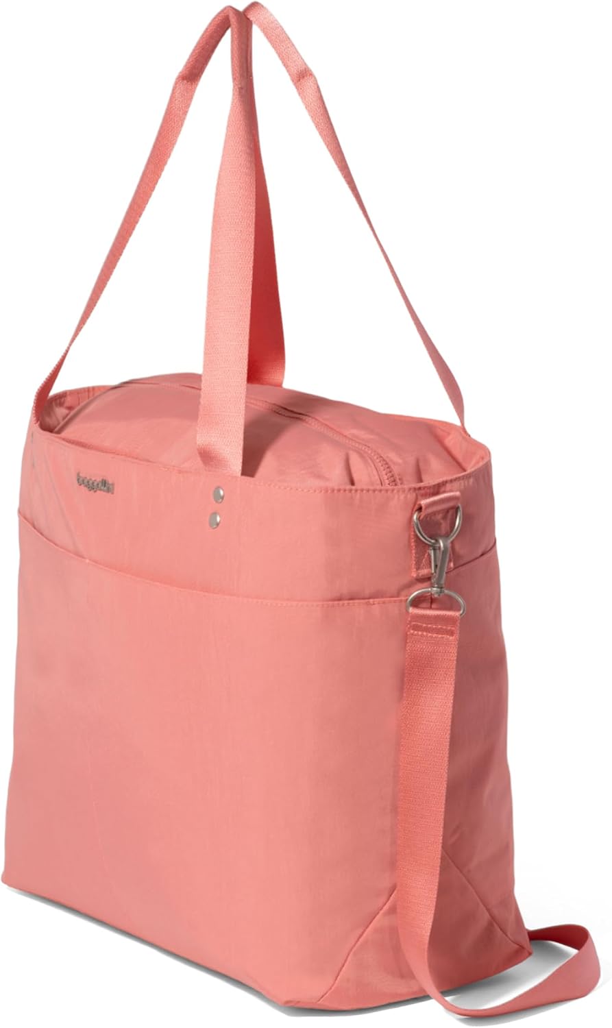Carryall Tote - Lightweight Nylon Zipper Top Weekender Travel Beach Bag w/Luggage Sleeve