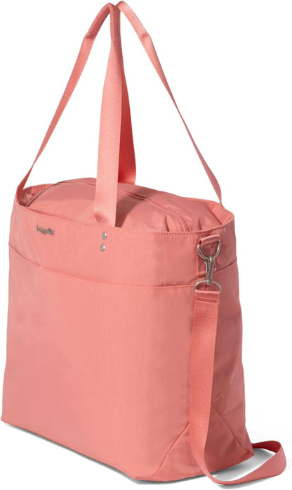Carryall Tote - Lightweight Nylon Zipper Top Weekender Travel Beach Bag w/Luggage Sleeve