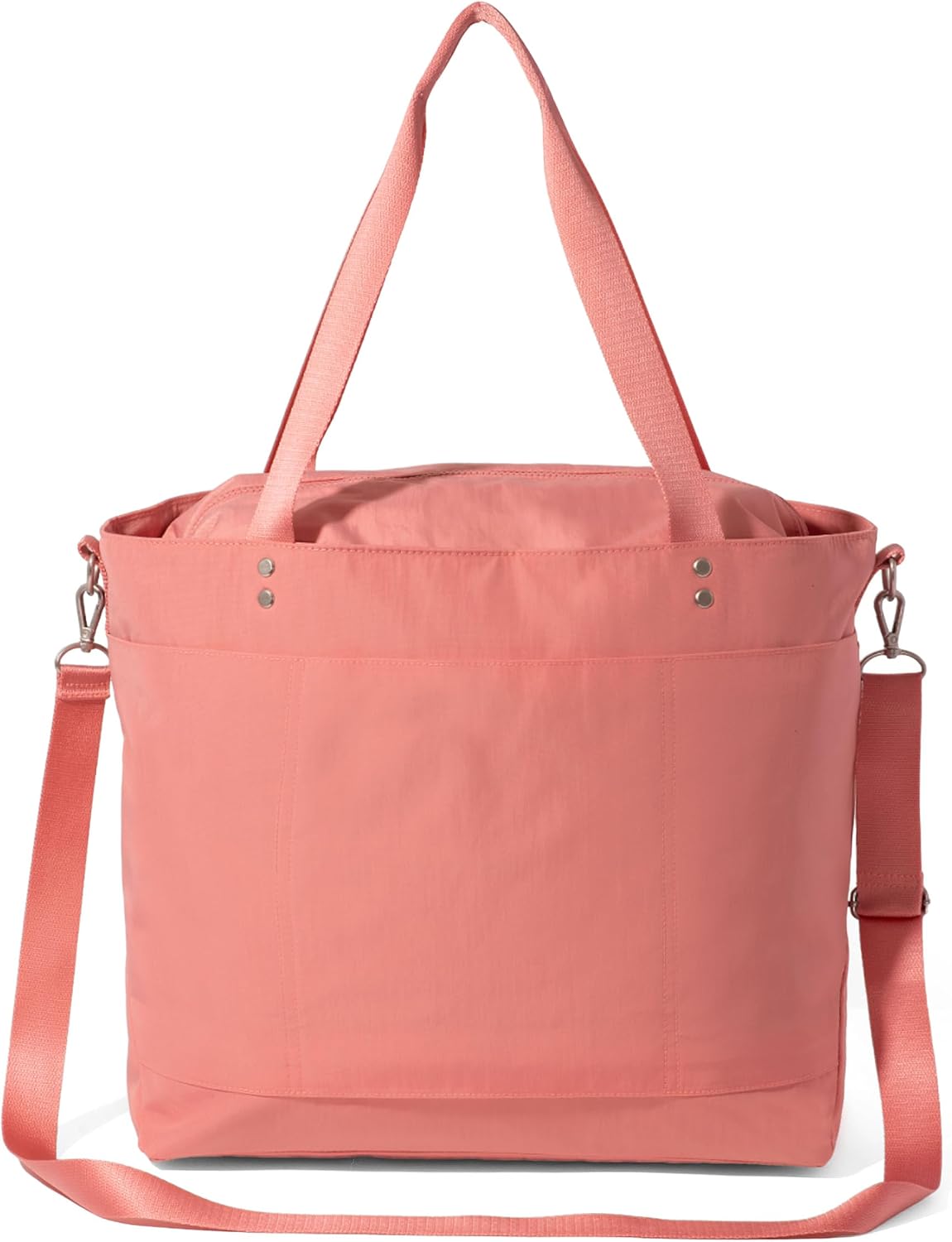 Carryall Tote - Lightweight Nylon Zipper Top Weekender Travel Beach Bag w/Luggage Sleeve
