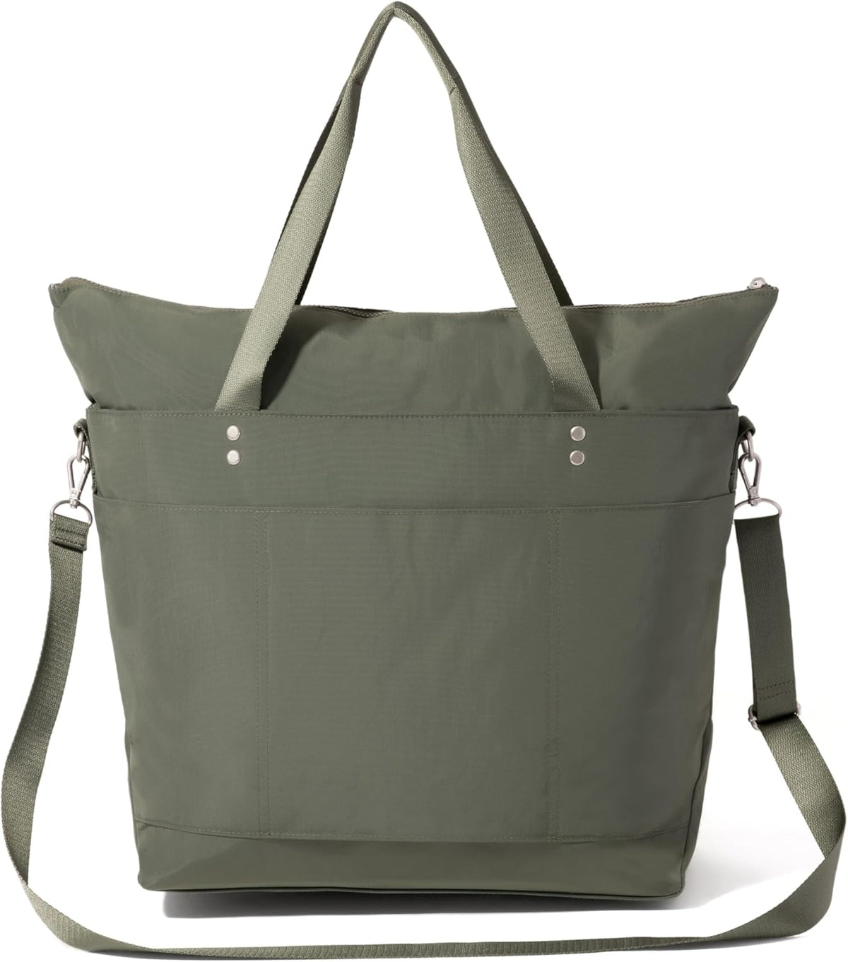 Carryall Tote - Lightweight Nylon Zipper Top Weekender Travel Beach Bag w/Luggage Sleeve