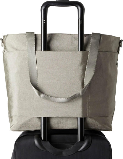 Carryall Tote - Lightweight Nylon Zipper Top Weekender Travel Beach Bag w/Luggage Sleeve