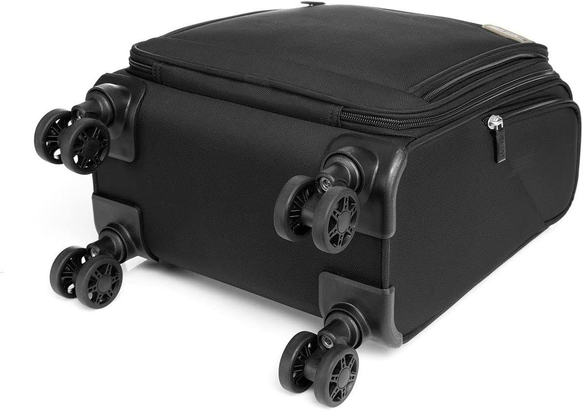 Underseat Carry On Luggage with Wheels & USB Port,14 inch Cloud Gray Wheeled Spinner Carry-on Luggages Bags for Airlines, Lightweight Overnight Suitcase for Men Women