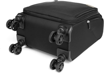 Underseat Carry On Luggage with Wheels & USB Port,14 inch Cloud Gray Wheeled Spinner Carry-on Luggages Bags for Airlines, Lightweight Overnight Suitcase for Men Women