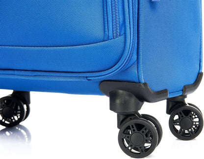 Underseat Carry On Luggage with Wheels & USB Port,14 inch Cloud Gray Wheeled Spinner Carry-on Luggages Bags for Airlines, Lightweight Overnight Suitcase for Men Women