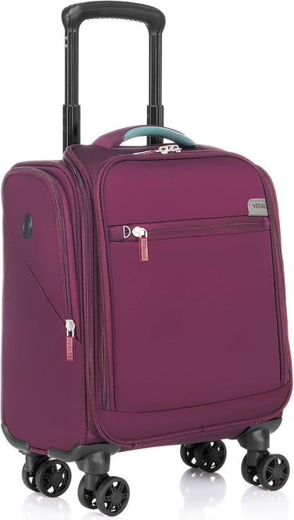 Underseat Carry On Luggage with Wheels & USB Port,14 inch Cloud Gray Wheeled Spinner Carry-on Luggages Bags for Airlines, Lightweight Overnight Suitcase for Men Women
