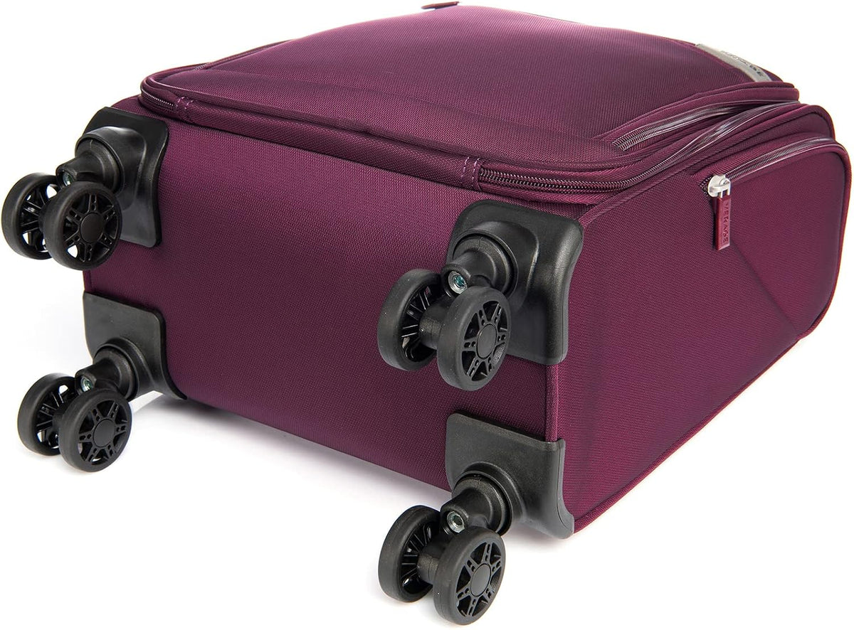 Underseat Carry On Luggage with Wheels & USB Port,14 inch Cloud Gray Wheeled Spinner Carry-on Luggages Bags for Airlines, Lightweight Overnight Suitcase for Men Women