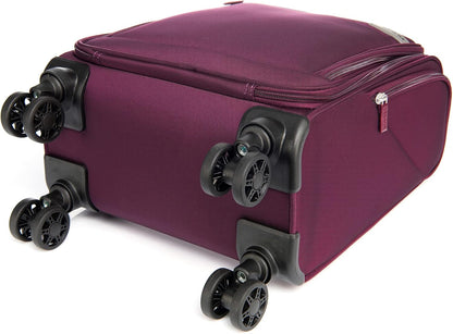 Underseat Carry On Luggage with Wheels & USB Port,14 inch Cloud Gray Wheeled Spinner Carry-on Luggages Bags for Airlines, Lightweight Overnight Suitcase for Men Women