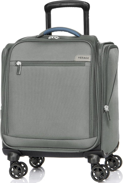 Underseat Carry On Luggage with Wheels & USB Port,14 inch Cloud Gray Wheeled Spinner Carry-on Luggages Bags for Airlines, Lightweight Overnight Suitcase for Men Women